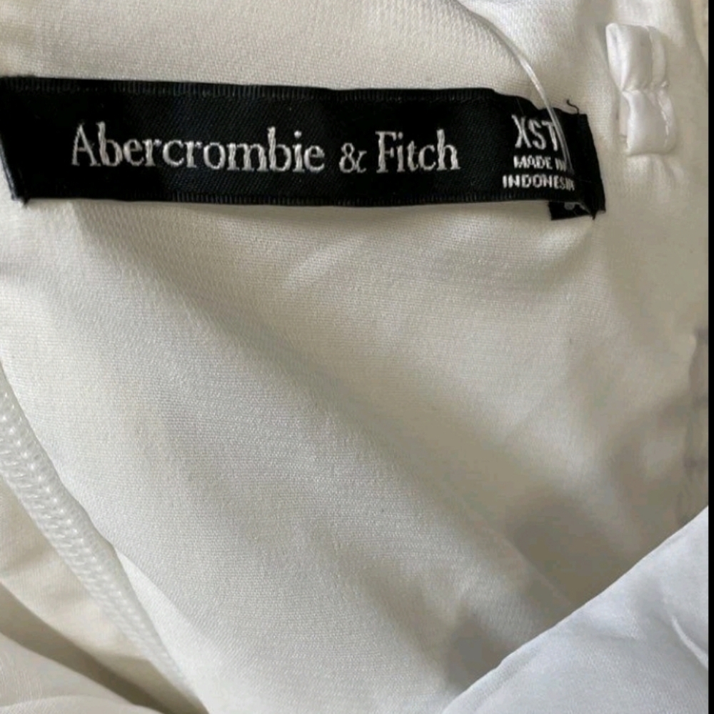 Firm!!!! NEW! TAGS! AMBERCROMBIE AND FITCH Elegant White Strapless Ruffle Dress - Picture 4 of 7